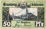 Kleingeld 1914-1922 DE 50 Pf. Grünberg , Notgeld 50 Pfennig Schein in kfr. Tieste 2640.05.21 , Schlesien o.D. -