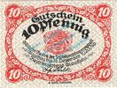 Notgeld DE 10 Pf. Glauchau , Notgeld 10 Pfennig Schein in kfr. Tieste 2260.05.15 , Sachsen 1920 -