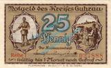 Notgeld DE 25 Pf. Guhrau , Notgeld 25 Pfennig Schein in kfr. Tieste 2660.05.02 , Schlesien o.D. -