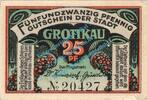 Kleingeld 1914-1922 DE 25 Pf. Grottkau , Notgeld 25 Pfennig Schein in kfr. Tieste 2625.05.26 , Schlesien o.D. -