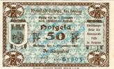 Notgeld DE 50 Pf. Guhrau , Notgeld 50 Pfennig Schein in kfr. Tieste 2660.10.27 Schlesien von 1920 -