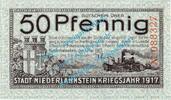 Notgeld DE 50 Pf. Niederlahnstein , Notgeld 50 Pfennig Schein in kfr. Tieste 5050.05.02 , Hessen -