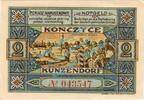 Serienscheine DE 2 Mk. Kunzendorf , Notgeld 2 Mark Schein in kfr. M-G 750.1.b , Oberschlesien von 1922 -