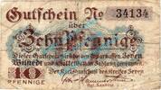 Notgeld DE 10 Pf. Zeven , Notgeld 10 Pfennig Schein in gbr. Tieste 8215.05.02 , Niedersachsen o.D. -