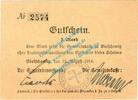 Notgeld 1914/15 1 Mk. -Druckfehler- Bielschowitz , Notgeld 1 Mark -Druckfehler- in kfr. Diessner 25.8.b , OSL 1914 -