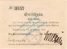Notgeld 1914/15 50 Pf. Bielschowitz , Notgeld 50 Pfennig Schein in kfr. Diessner 25.7.a , OSL von 1914 -