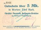 Notgeld 1914/15 5 Mk. Waldenburg , Notgeld 5 Mark Schein in kfr. Diessner 415.II.3 , Niederschlesien -