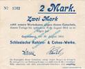 Notgeld 1914/15 2 Mk. Gottesberg , Notgeld 2 Mark Schein in gbr. Diessner 129.1.b Niederschlesien 1914 -