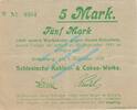 Notgeld 1914/15 5 Mk. Gottesberg , Notgeld 5 Mark Schein in gbr. Diessner 129.4.c Niederschlesien 1914 -
