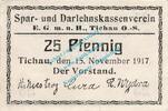 Notgeld DE 25 Pf. Tichau , Notgeld 25 Pfennig Schein in kfr. Tieste 7350.05.26 Oberschlesien 1917 -