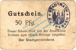 Notgeld DE 50 Pf. Trebsen , Notgeld 50 Pfennig Schein in gbr. Tieste 7405.05.25 , Sachsen o.D. -