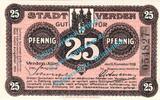 25 Pf. 1918 Notgeld DE Verden , Notgeld 25 Pfennig Schein in kfr. Tieste 7590.05.05  Niedersachsen 1918 1 bis 1-