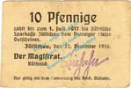 Notgeld DE 10 Pf. Züllichau , Notgeld 10 Pfennig Schein in gbr. Tieste 8280.10.02 , BBG von 1916 -