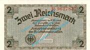 Reichskreditkasse WW2 2 Mk. Banknote , 2 Mark Schein in kfr. ZWK-3, Ros.552, R.137 , Besatzungsausgabe WW2 -