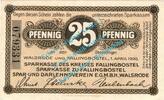 Notgeld DE 25 Pf. Walsrode , Notgeld 25 Pfennig Schein in kfr. Tieste 7680.05.15 , NDS von 1920 -