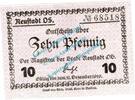 Notgeld DE 10 Pf. Neustadt OS. Notgeld 10 Pfennig Schein in kfr. Tieste 4960.20.05 , Oberschlesien -