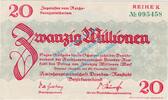 Inflation 1923 DE 20 Mio. Mk. Dresden , Notgeld 20 Millionen Mark Schein in kfr. Bühn 1310.12.b , Sachsen 1923 -