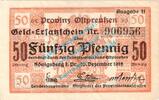 Notgeld DE 50 Pf. Königsberg , Notgeld 50 Pfennig Schein in gbr. Tieste 3595.20.15 , Ostpreussen -
