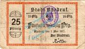 Notgeld DE 25 Pf. Ohrdruf , Notgeld 25 Pfennig Schein in gbr. Tieste 5350.05.16 , Thüringen 1917 -