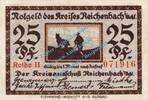 Kleingeld 1914-1922 DE 25 Pf. Reichenbach , Notgeld 25 Pfennig Schein in kfr. Tieste 5980.10.15 , Schlesien -