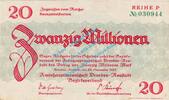 Inflation DE 20 Mio. Mk. Dresden , Notgeld 20 Millionen Mark Schein in L-gbr. Bühn 1310.12.b Sachsen 1923 -