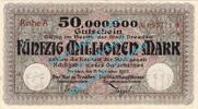 Inflation DE 50 Mio. Mk. Dresden , Notgeld 50 Millionen Mark Schein in kfr. Bühn 1130.17 , Sachsen 1923 -