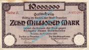 Inflation DE 10 Mio. Mk. Dresden , Notgeld 10 Millionen Mark Schein in gbr. Bühn 1130.16 , Sachsen 1923 -