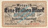 Inflation DE 1 Mio. Mk. Dresden , Notgeld 1 Million Mark Schein in gbr. Keller 1109.b , Sachsen 1923 -