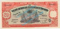 British West Africa 20 Shilling Banknote British West Africa , 20 Shillings Schein in kfr. vom 02.06.1933 -
