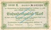 Inflation DE 100.000 Mk. Stollberg , Notgeld 100.000 Mark Schein in L-gbr. Bühn 6840.30.b , Sachsen 1923 -