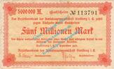 Inflation DE 5 Mio. Mk. Stollberg , Notgeld 5 Millionen Mark Schein in gbr. Bühn 6840.34 , Sachsen 1923 -