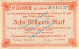 Inflation DE 10 Mio. Mk. Stollberg , Notgeld 10 Millionen Mark Schein in kfr. Bühn 6840.35.b , Sachsen -