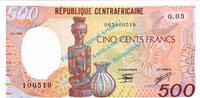 Zentralafrika 500 Francs Banknote Zentralafrikanische Republik , 500 Francs Schein von 1989 in unc - kfr -