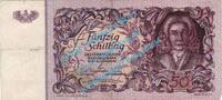 Banknote Österreich - Austria , 50 Schilling Schein -Prandtauer- von 1951 in cir zirkuliert
