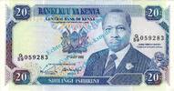 Kenia 20 Schilling Banknote Kenia - Kenya , 20 Schilling Schein von 1988-1992 in unc - kfr -