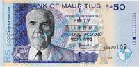 Mauritius 50 Rupien Banknote Mauritius , 50 Rupien Schein -J.M. Paturau- ND 1998 in unc - kfr -