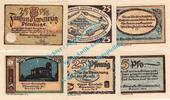 Notgeld DE 6 x 25 Pf. kpl. Glashütte , Notgeld Set mit 6 x 25 Pfennig Schein in kfr. M-G 430.1 Sachsen 1921 -