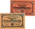 Notgeld DE 2 Scheine kpl. Bad Kösen , Notgeld Set mit 2 Scheinen in kfr. Tieste 3635.05.01-02 Sachsen 1918 -