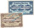 Kleingeld 1914-1922 2 Scheine kpl. Hannover, Notgeld Set mit 2 Scheinen in kfr. Tieste 2795.30.30-31 , NDS von 1920 -