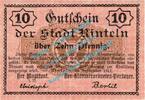 Notgeld DE 10 Pf. Rinteln , Notgeld 10 Pfennig Schein in unc. Tieste 6075.05.06 , Hessen von 1918 -