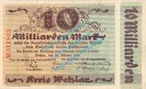 Inflation DE 10 Mia. Mk. Wetzlar , Banknote 10 Milliarden Mark Schein in kfr. Keller 5598.e , RHL 1923 -
