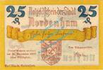 Serienscheine DE 25 Pf. Nr.1 Nordenham , Notgeld 25 Pfennig -16 mm- Nr.1 in kfr. M-G 982.1.a , Niedersachsen -