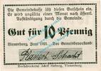 Notgeld DE 10 Pf. Vienenburg , Notgeld 10 Pfennig Schein in kfr. M-G 1361.1.B , Niedersachsen 1921 -