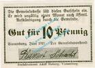 Notgeld DE 10 Pf. Vienenburg , Notgeld 10 Pfennig Schein in kfr. M-G 1361.1.a , Niedersachsen 1921 -
