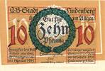 Kleingeld 1914-1922 10 Pf. -Fehldruck- Lindenberg , 10 Pfennig --FEHLDRUCK-- D in kfr-unc , Ti.4115.... Bayern 1918 -