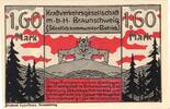 Serienscheine DE 50 Pf. -Vs. rot- Braunschweig , Notgeld 1,60 Mark Schein in unc-kfr. M-G 156.2 , NDS von 1921 -