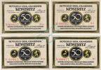 Serienscheine DE 4 Scheine kpl. Köstritz , Notgeld Set --KN unter 1000-- in unc-kfr. M-G 736.3 , Thüringen 1921 -
