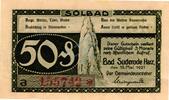 Serienscheine DE 50 Pf. -a statt c- Suderode , Notgeld 50 Pfennig -Fehlbuchstabe a- unc-kfr. M-G 1292.1.b.1 SA 1921 -