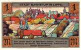 Notgeld DE 1 Mk. -Fehltext- Barntrup , Notgeld 1 Mark Schein -übersdruß- unc-kfr. M-G 66.1.F Westfalen 1921 -