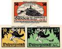 Serienscheine DE 3 Scheine kpl. Kahla , Notgeld Set mit 3 Scheinen unc-kfr. M-G 665.1.c , Thüringen o.J. Serienn -